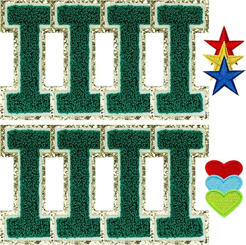 Miniatura 32 de Jongdari Letras termo-adhesivas para ropa, parche de letras de felpilla con brillantina del alfabeto, apliques para coser con adhesivo planchado, 8