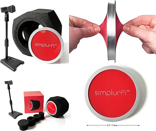 Miniatura 6 de SIMPLURFI Cabina de grabación, bola de aislamiento de micrófono, 2 en 1, escudo de audio portátil, filtro pop para estudio en casa, a prueba de