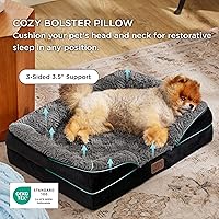 Vista 361 de Bedsure - Cama ortopédica extragrande para perros, sofá cama lavable para perros extragrandes, espuma de soporte con funda extraíble y lavable, negro