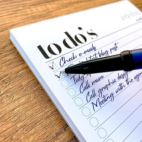 Miniatura 3 de HADIGU Bloc de notas de lista de tareas pendientes, tamaño A5 (8.3 x 5.8 pulgadas), papel grueso premium con soporte de respaldo de cartón, bloc de