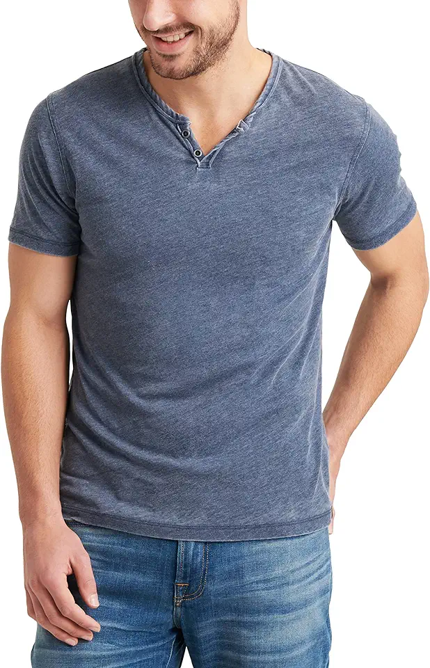 Lucky Brand Men's Venice Burnout Notch Neck Tee