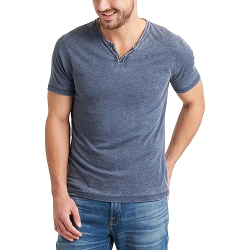 Lucky Brand Men's Venice Burnout Notch Neck Tee