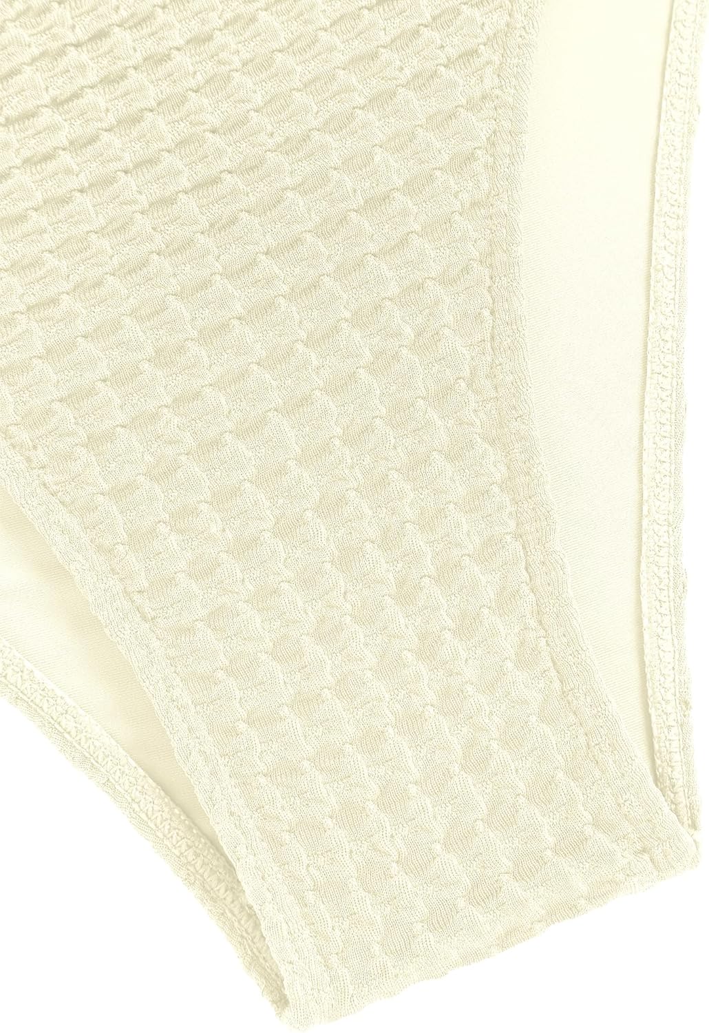 ZAFUL Women's High Cut Bandeau Bikini Set Strapless Solid Color 2 Pieces Bathing Suit Swimsuit (7-Beige,L) - Image 5