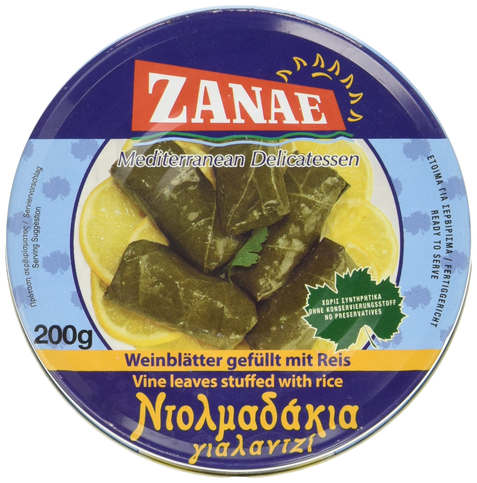 Zanae Weinblätter mit Reis, in Öl (1 x 200 g Packung)