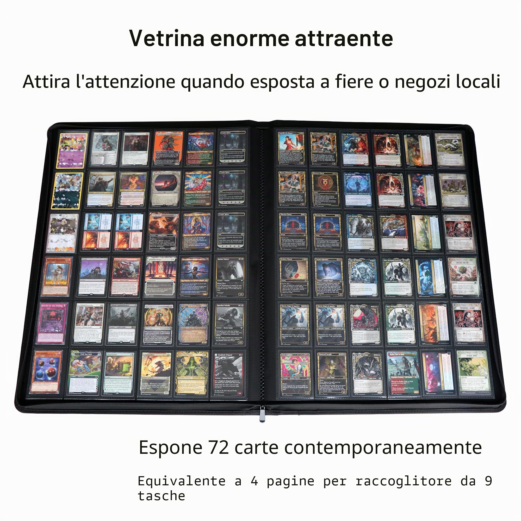 Rayvol - Raccoglitore per carte di alta qualità con 2300 tasche, grande album per carte con 36 tasche da 2000+ senza anelli, raccoglitore con cerniera ad apertura laterale UltraSonic-362304 Tech per