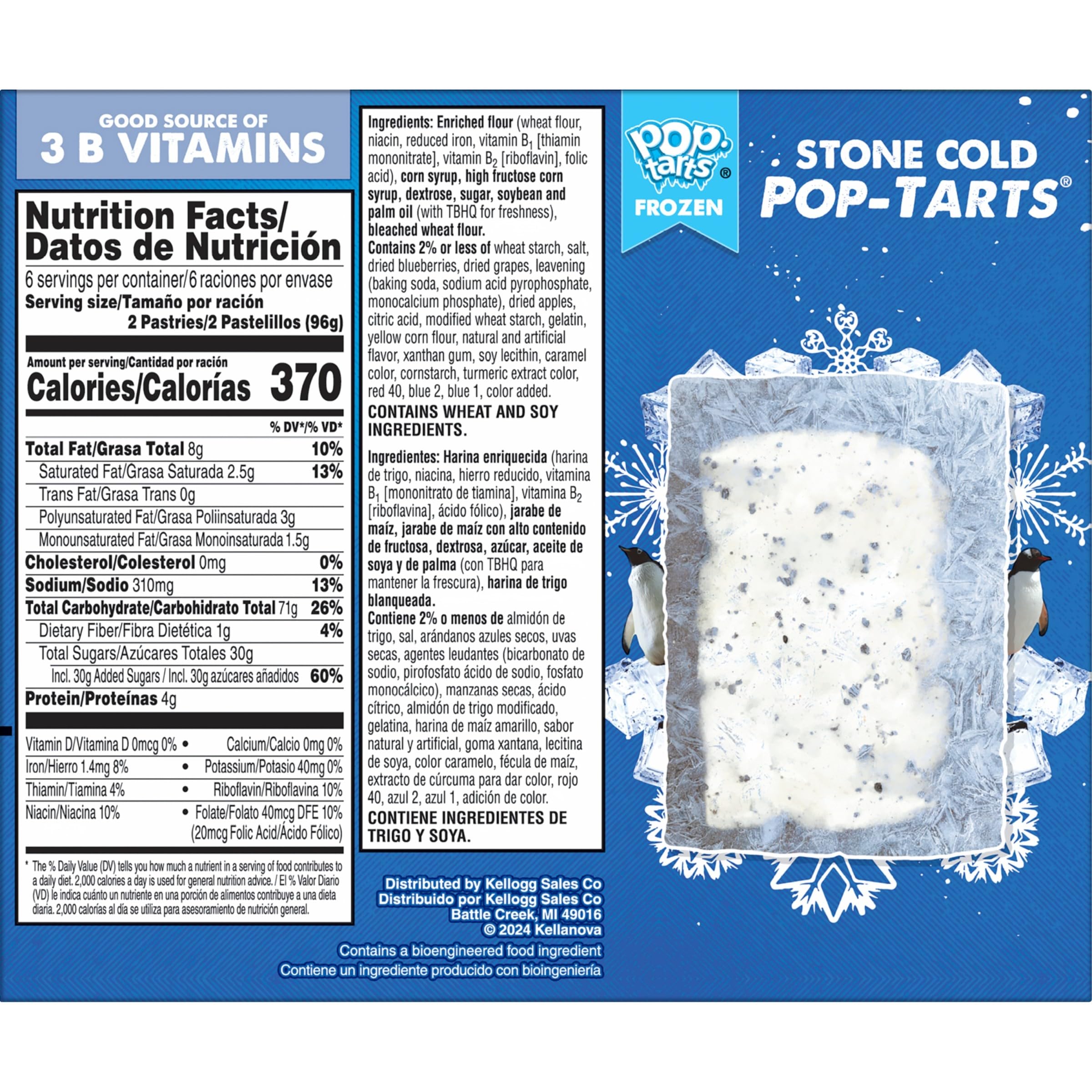 Kellogg's Pop-Tarts Lot de 12 grille-pain Myrtille givrée