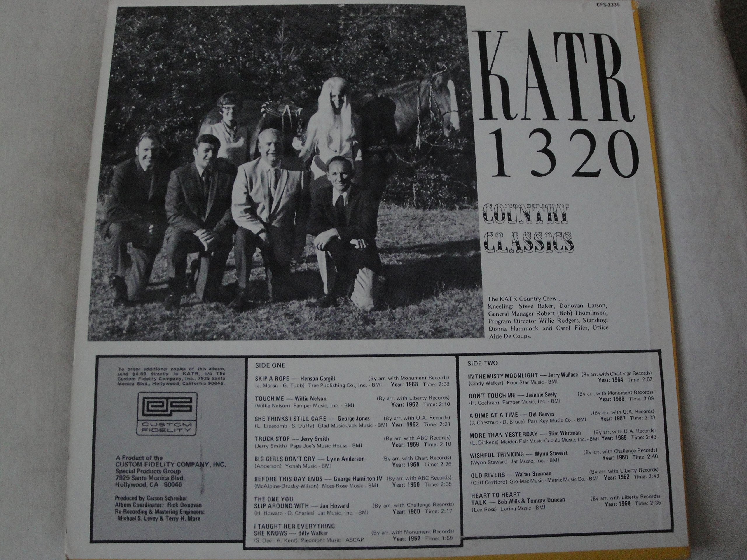 KATR 1320 Country Classics Vinyl Lp Custom Fidelity Records CFS-2335 Stereo