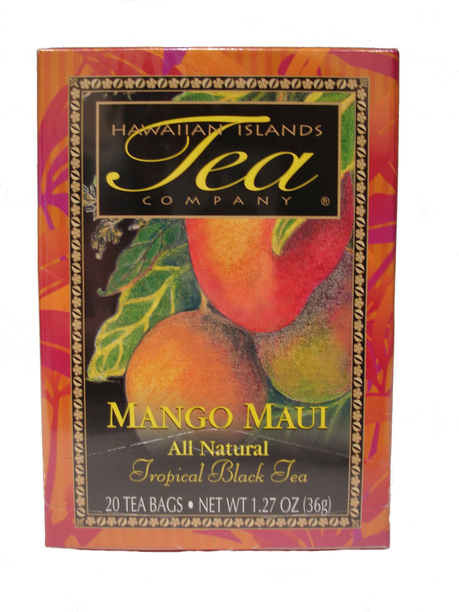 Hawaiian Islands Tea, Maui Mango, 1.27-Ounce Boxes (Pack of 6)
