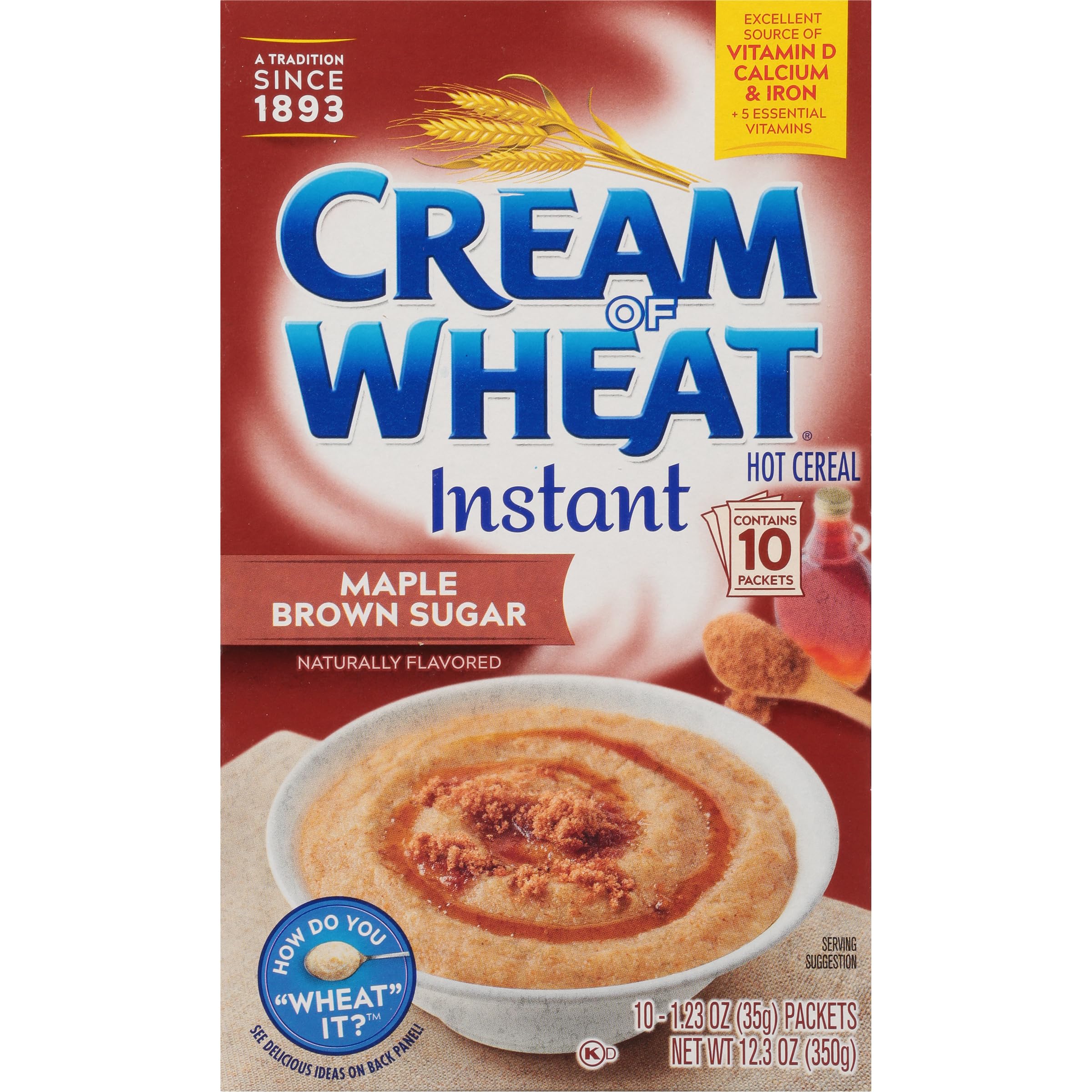 Cream of Wheat Hot Cereal, Maple Brown Sugar, 12.5 Ounce (Pack of 12)