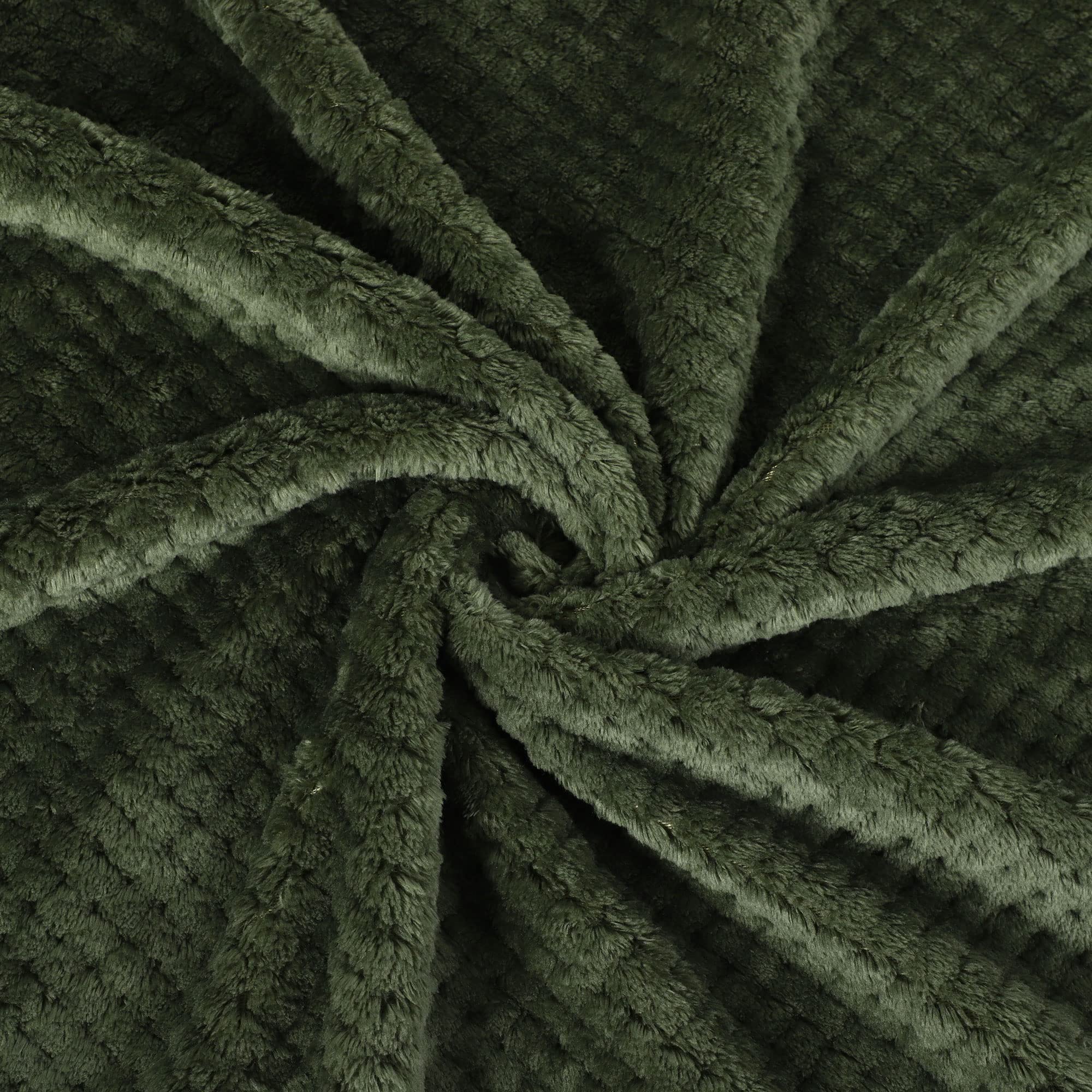 Sourcingmap Couverture polaire douce et chaude en flanelle pour lit double, queen et full size ou pour canapé - Idéal en toute saison - Légère et robuste , Polyester, vert militaire, Twin-59" x 78"