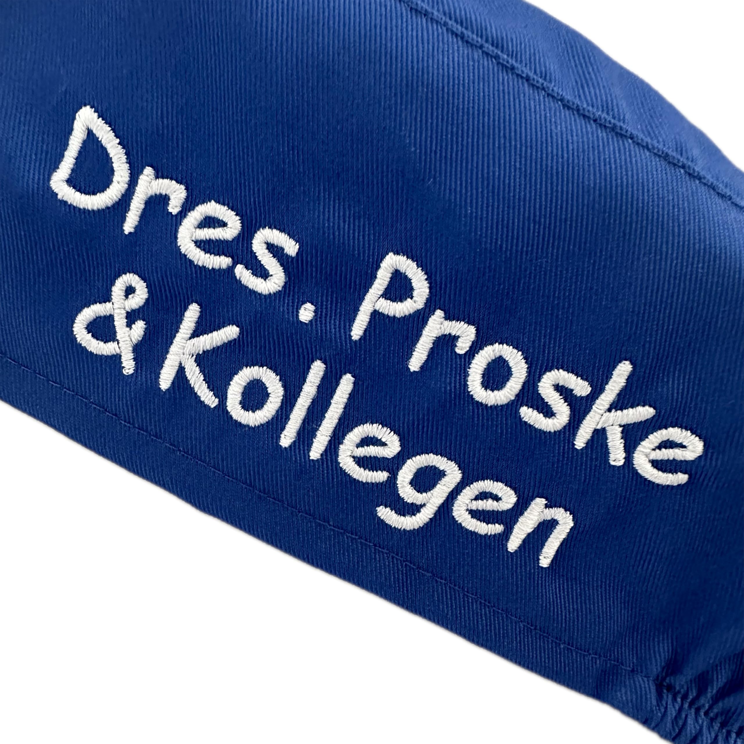 Schnoschi OP Haube Bestickt mit Namen oder Wunschtext, Kopfbedeckung Stoff, medizinisch für Kranken-/Altenpflege, Medizinische Arbeits-/Berufsbekleidung, Arzt, Schwester, viele Farben (Blau) | Kopfbedeckung Stoff, Medizinisch für Kranken-/Altenpflege, Für