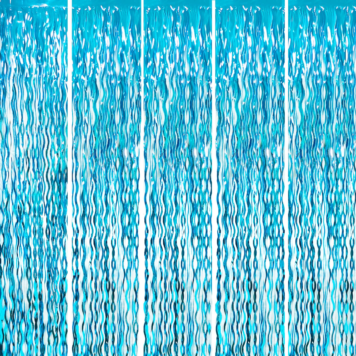 GOER 3.2 ft x 6.5 ft Metallic Tinsel Foil Fringe Curtains Party Photo Backdrop Party Streamers for Birthday,Graduation,New Year Eve Decorations