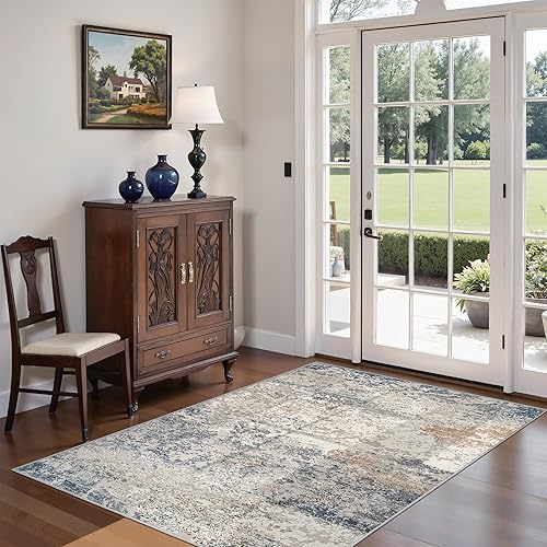 Miniatura 60 de Art&Tuft Alfombra Lavable, Alfombras de Área Abstractas con Respaldo Antideslizante, Alfombras Resistente a Manchas para Sala de Estar, Alfombra