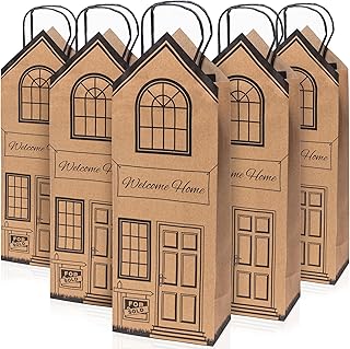 Bags - House-Shaped Gift Bags for New Home Gifts - House Warming Gifts New Home, Real Estate Agent Supplies, Closing Gifts for Home Buyers - Housewarming Gifts for New House - Small 10 Pk