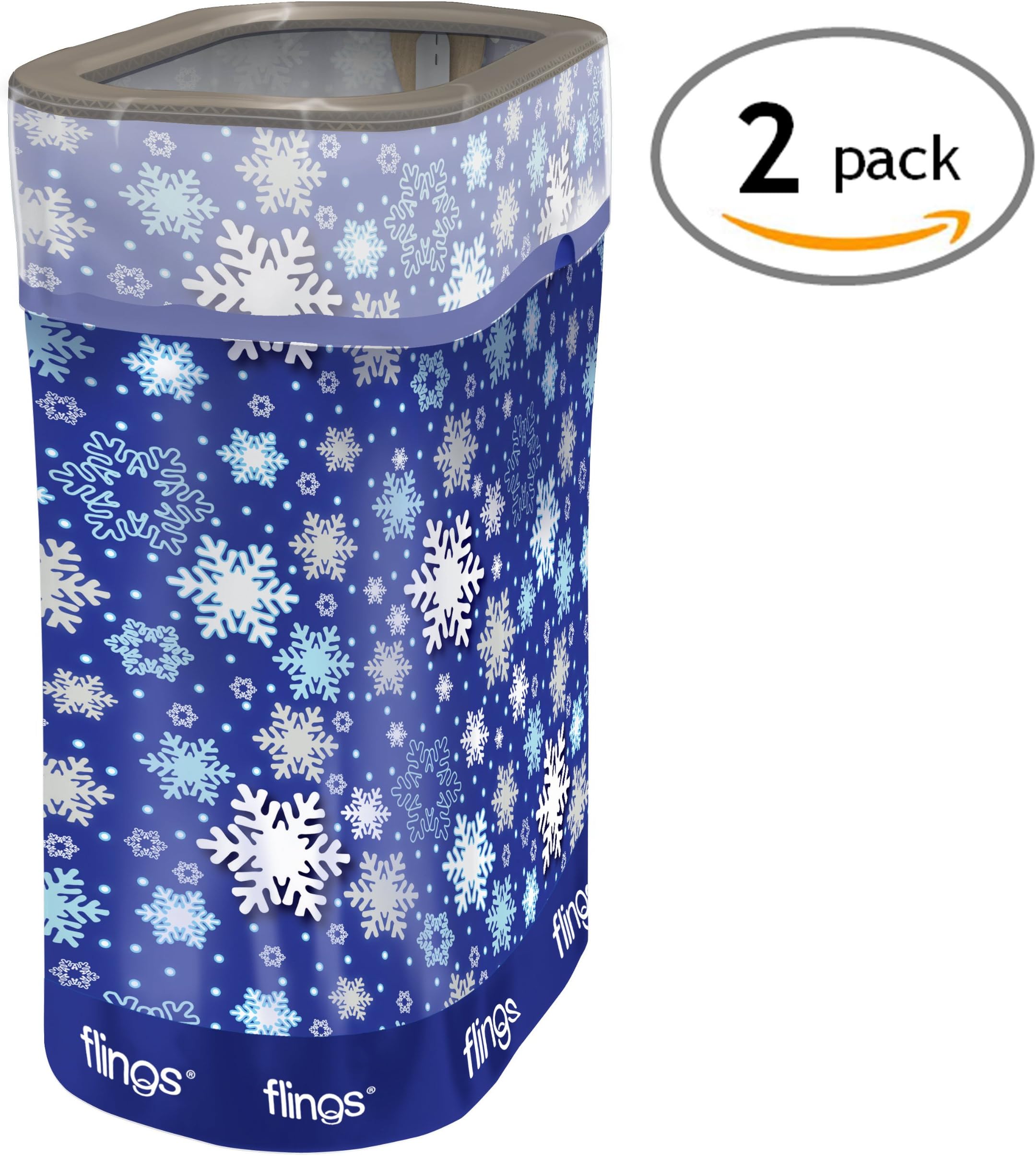 Flings Bins POP UP Holiday Snowflake - 2-Pack