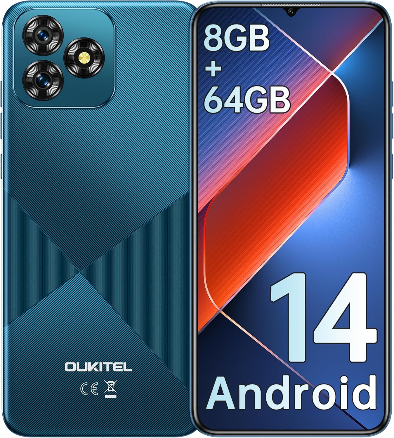 OUKITEL C53 Smartphone 6.6" HD+ 8GB RAM 64GB ROM 4G Dual SIM Azul 1 OUKITEL C53 Telefonos Moviles Libres - 8GB(4+4) RAM+64GB ROM/TF 1TB Smartphone, 6.6“ Pantalla HD+ Teléfonos Móviles, Android 14, Batería 4300mAh, Cámara 13MP+5MP, 4G Dual SIM/OTG/GPS - Azul