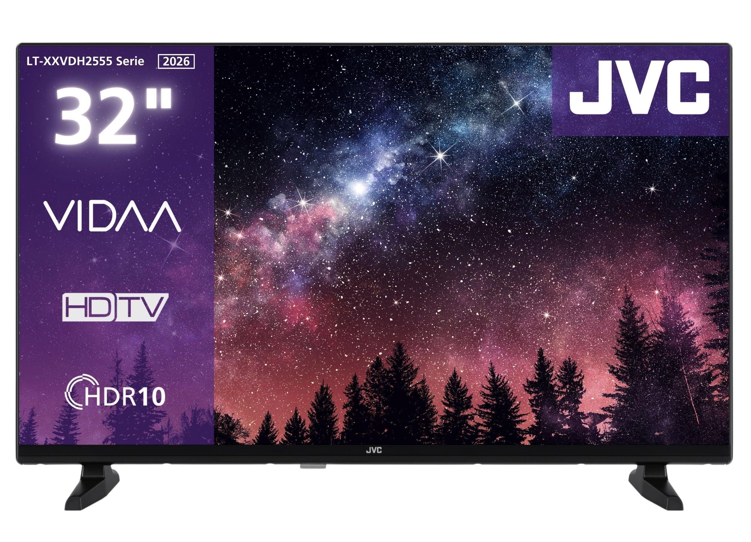 JVC LT-32VDH2555 Fernseher 32 Zoll Smart TV VIDAA HD-Ready HDR Fernseher mit 80 cm Bildschirmdiagonale und integriertem Triple-Tuner, LED TV (2026)
