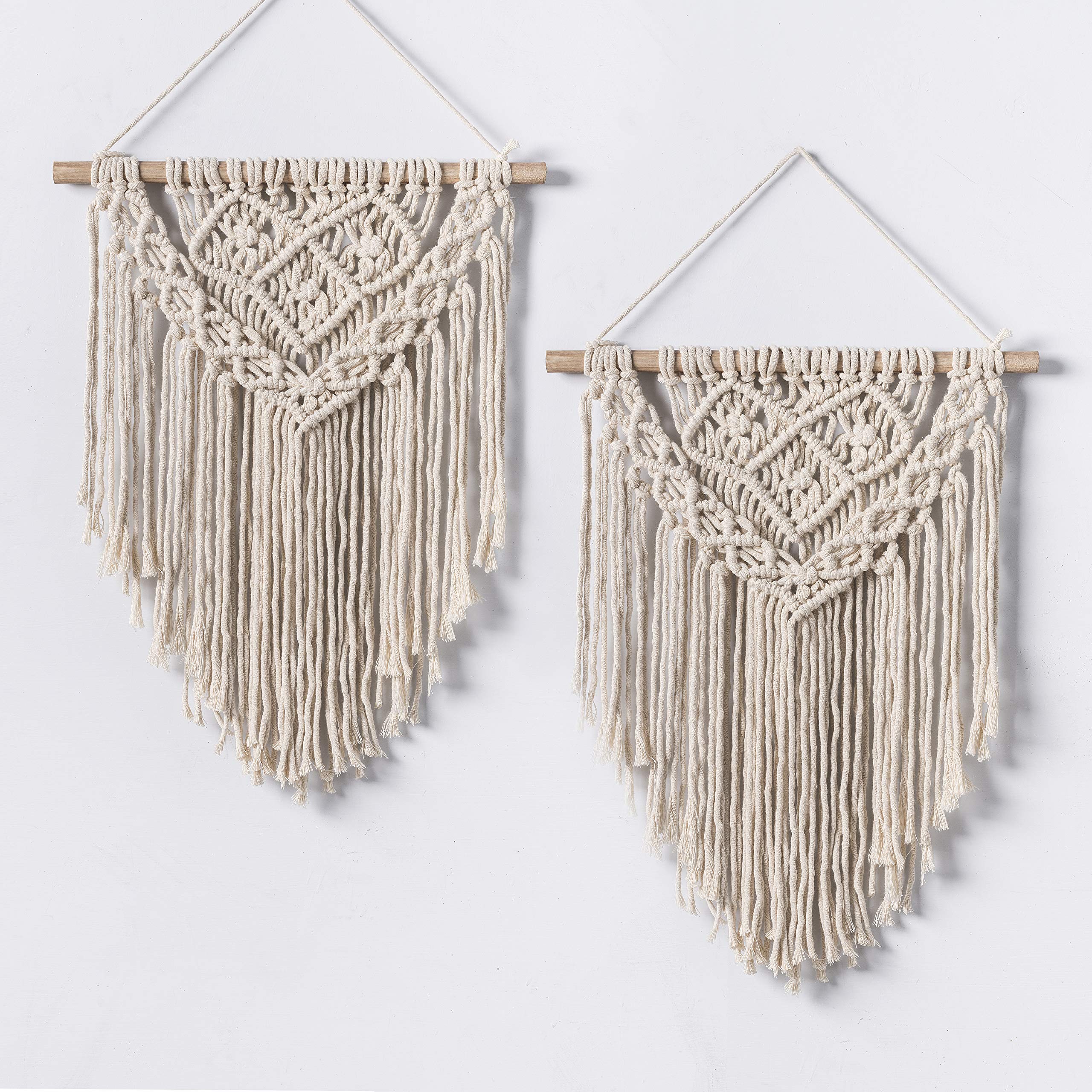 Boho Macrame Wall Hanging - Beige Tapestry Set -2 Boho Macrame Wall Hanging - Beige Tapestry Set -2
