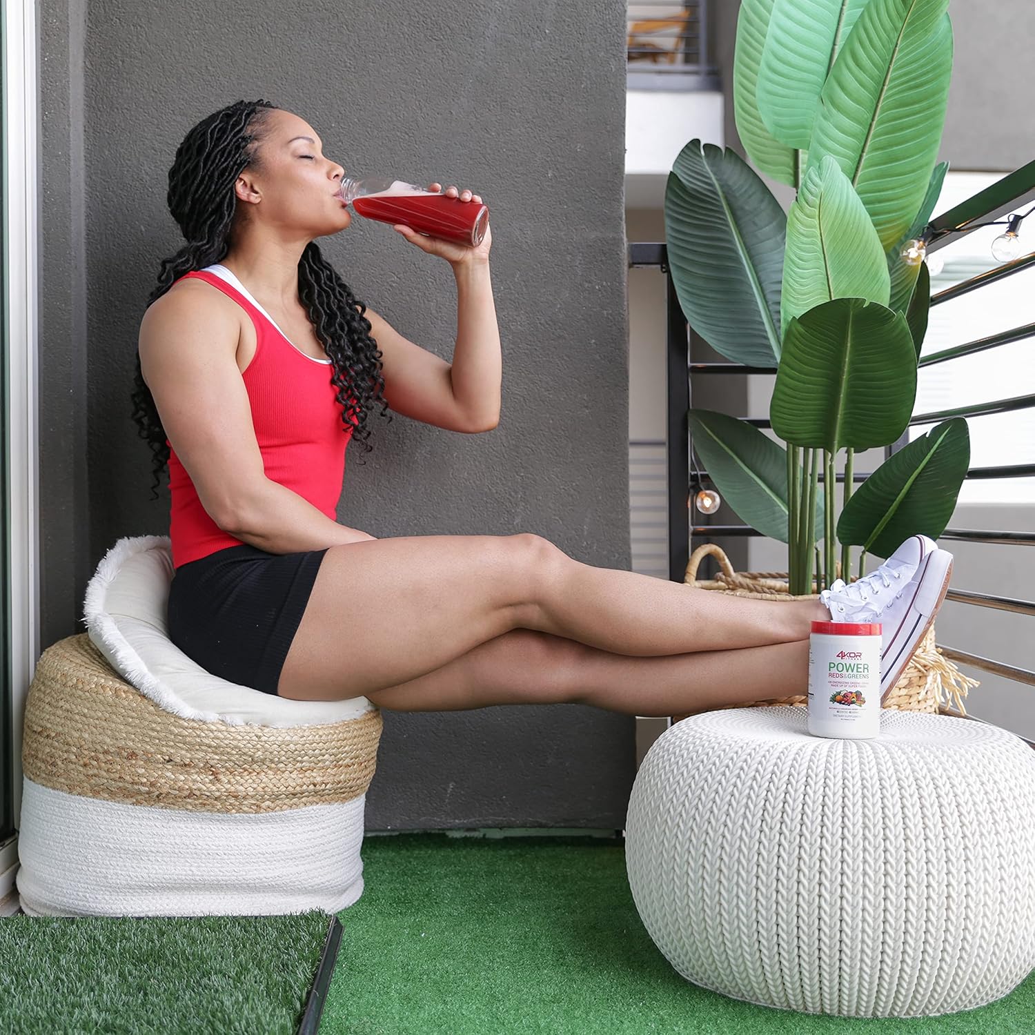4KOR Fitness Power Reds & Greens: an Energizing Greens Drink Made up of Antioxidant-Rich Superfoods, Gluten-Free and Vegetarian, 30 Servings (1 Bottle) : Health & Household