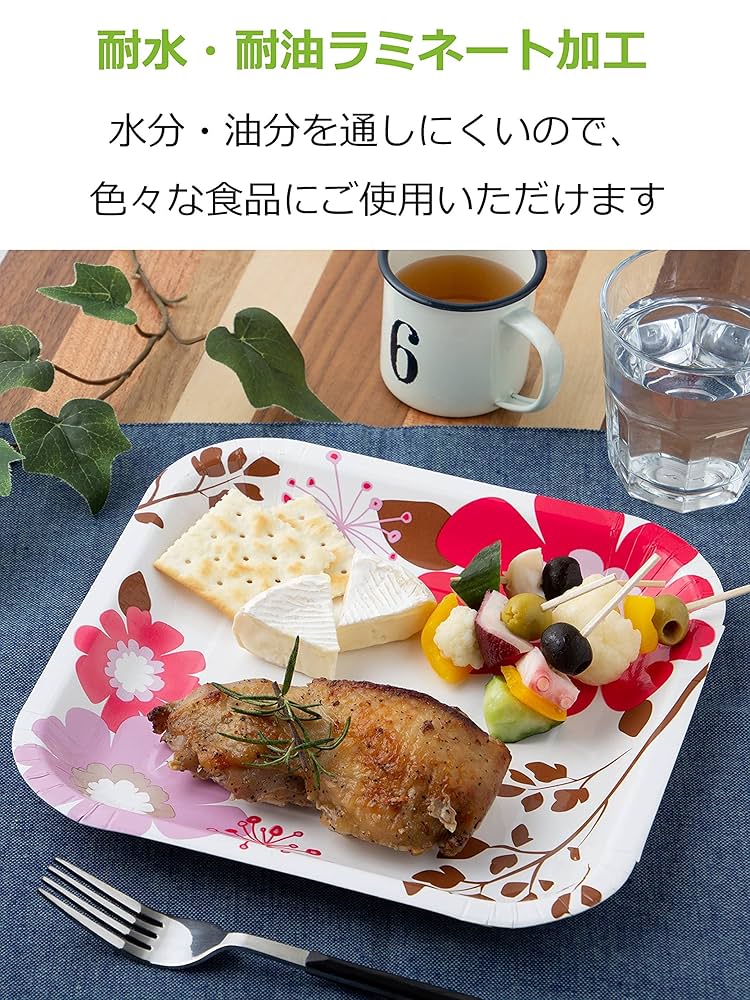 pontaページです。画像のお皿10枚 Amazon.co.jp: ストリックスデザイン 紙皿 使い捨て スクエア 10