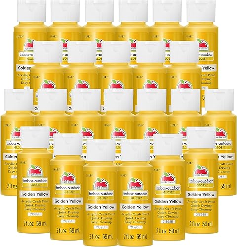 Apple Barrel 21395 Pintura acrĂlica con acabado brillante, 2 onzas, amarillo dorado (paquete de 24) Apple Barrel 21395 Pintura acrĂlica con acabado brillante, 2 onzas, amarillo dorado (paquete de 24)