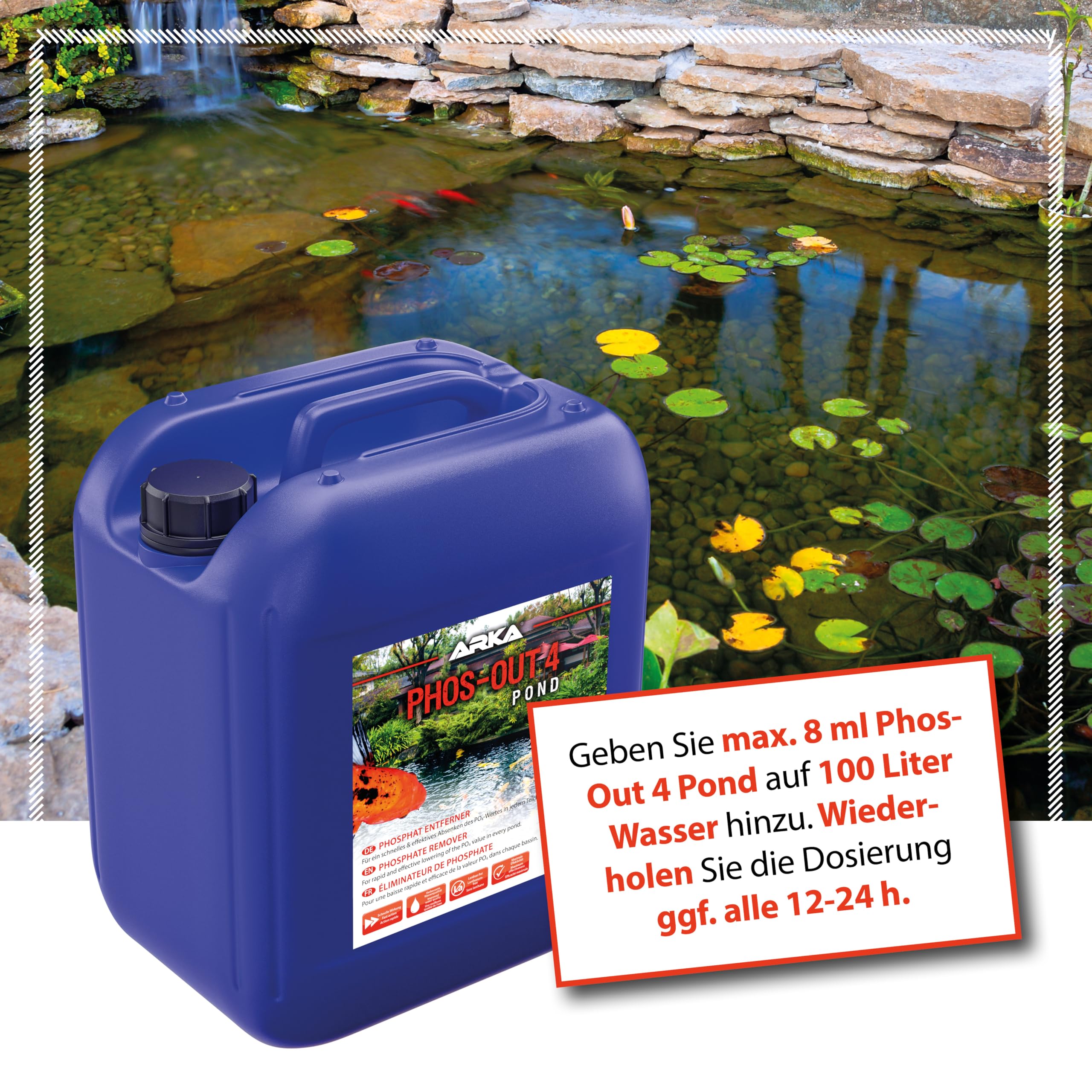 Phosphatentferner Teich 5000 ml - Phos-Out 4 Senkt Phosphat PO4 Sofort