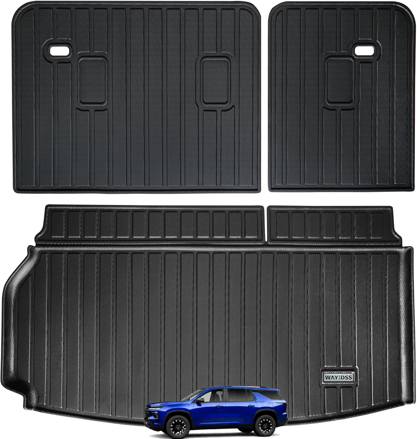 Large Trunk Mat for All-New 2024 2025 Chevrolet Traverse with Backrest Protection,TPE All Weather Protection Car Cargo Liners Accessory Covering The backrest Custom Fit for Chevy Traverse Large Trunk Mat LMB