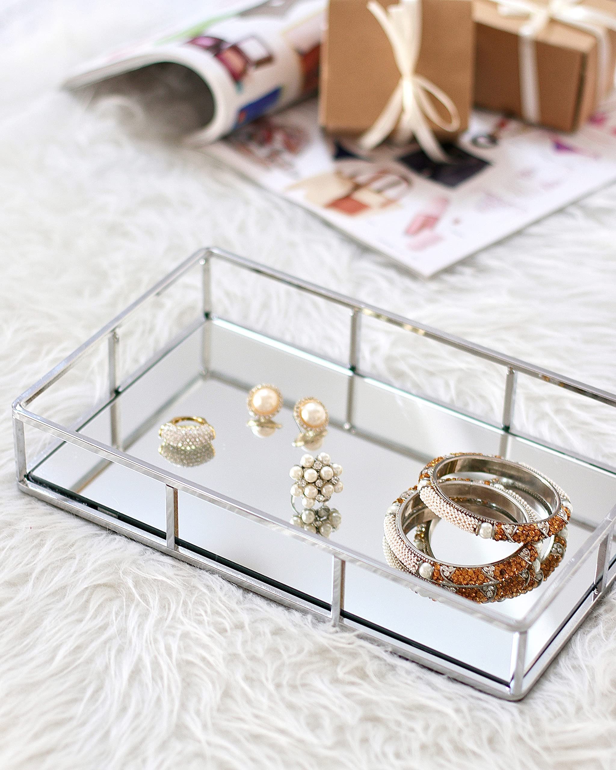 ミラートレーアンティークドレッサートレイバニティ