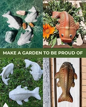 3D Cement Mold Fish 3 pcs Plastic ABS 2mm - Plastic Molds for Concrete - Aquarium Mold - Cement Molds for Concrete Animals Reusable