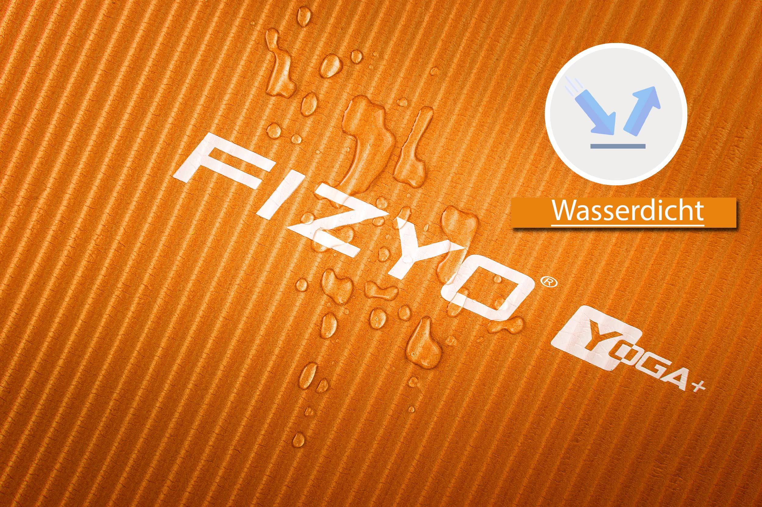 FIZYO - Tappetino da yoga, fitness, per yoga, allenamento, recupero e relax, in gomma sintetica, 183 x 61 x 1 cm (Arancione, 183 x 61 cm)