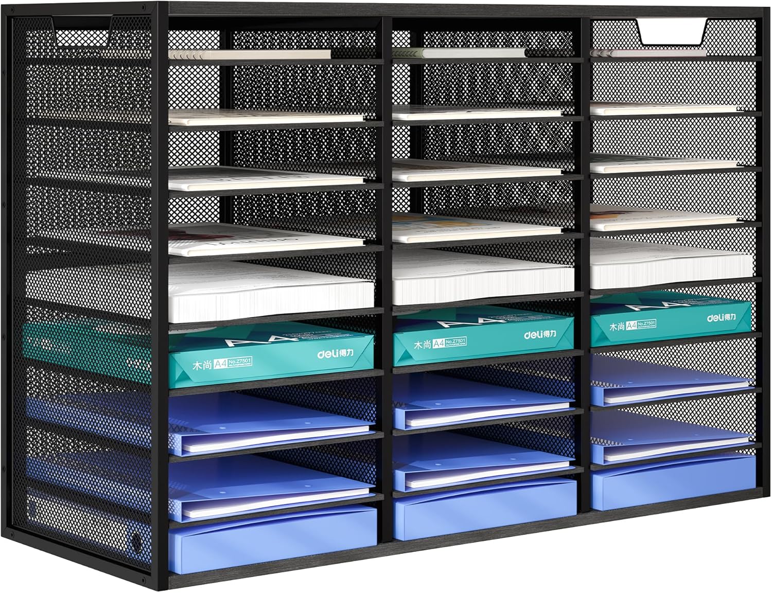 TM PaperSorter 27-Slot Desktop Organizer — Letter-Size Metal Literature Sorter