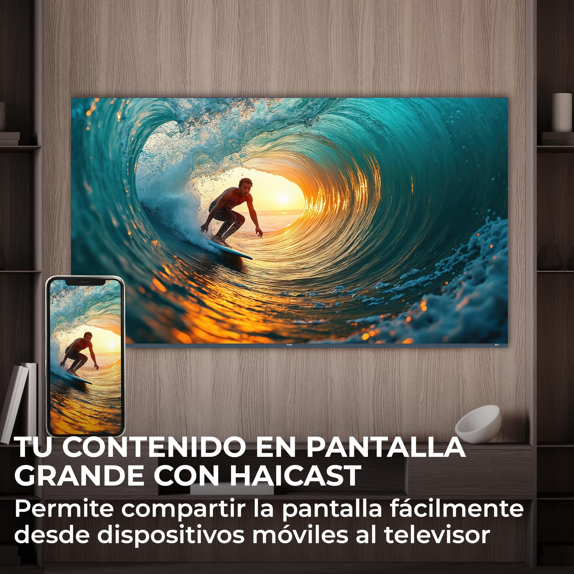Haier K85 4K UHD 55" H55K85GUX, Smart TV con Google TV, Chromecast, Dolby Audio, HDR10, MEMC, AI Picture Quality, Bluetooth 5.1, Gaming Accelerator 120Hz, USB 2.0 x 2, DBX TV, HDMI 2.1 x 4 [2026]