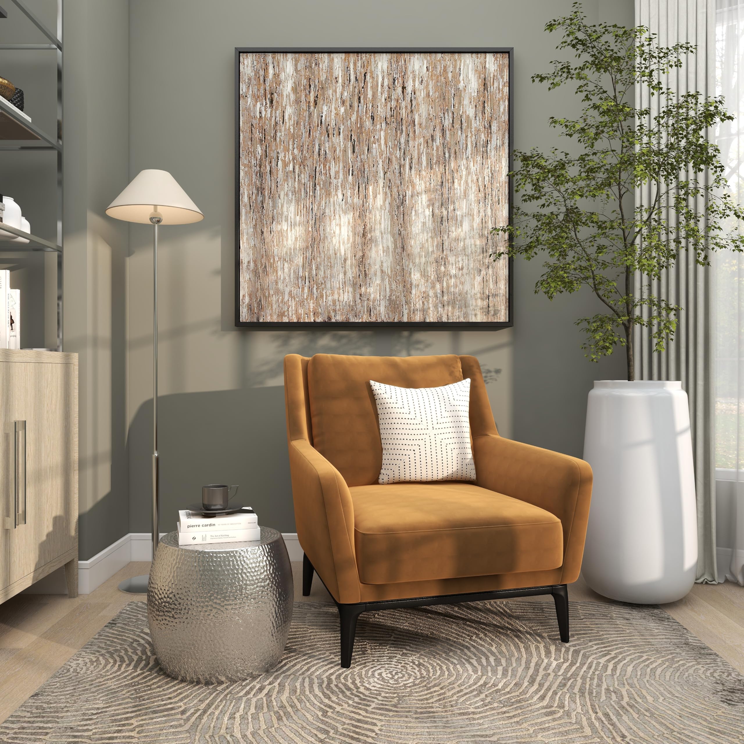 Deco 79 Aluminum Metal Side End Accent Table Drum Shaped End Table with Hammered Design, Side Table 14" x 14" x 16", Silver