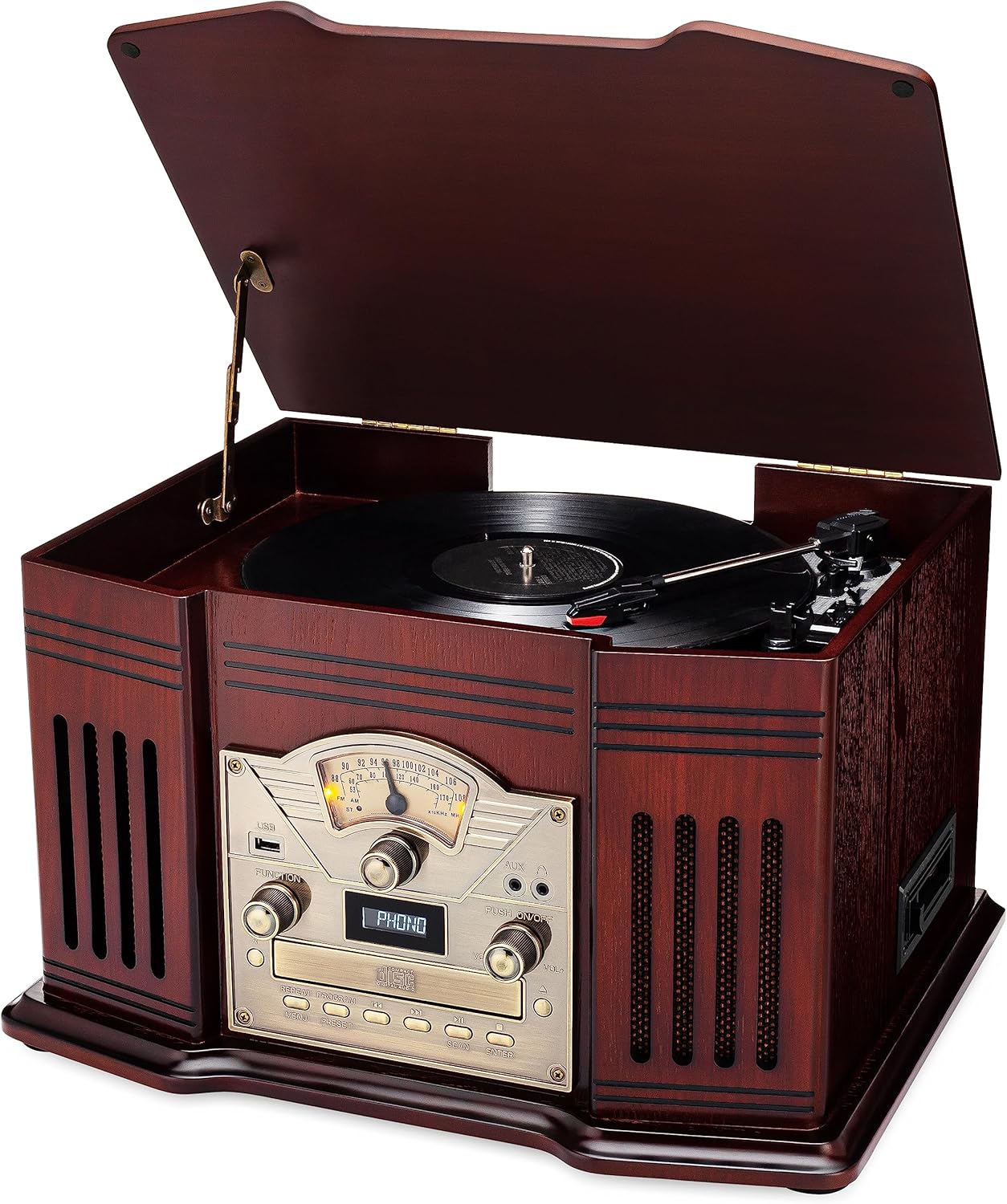 ClearClick All-in-One Turntable with 3-Speed Record Player