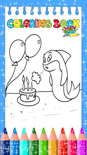 Glitter Coloring Book Baby Shark