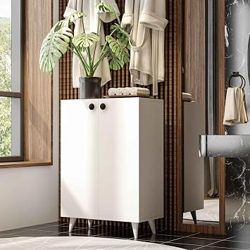 İmbaş 2 Kapaklı 3 Raflı Çok Amaçlı Dolap Ayakkabılık Mutfak Banyo Kiler Dolabı
