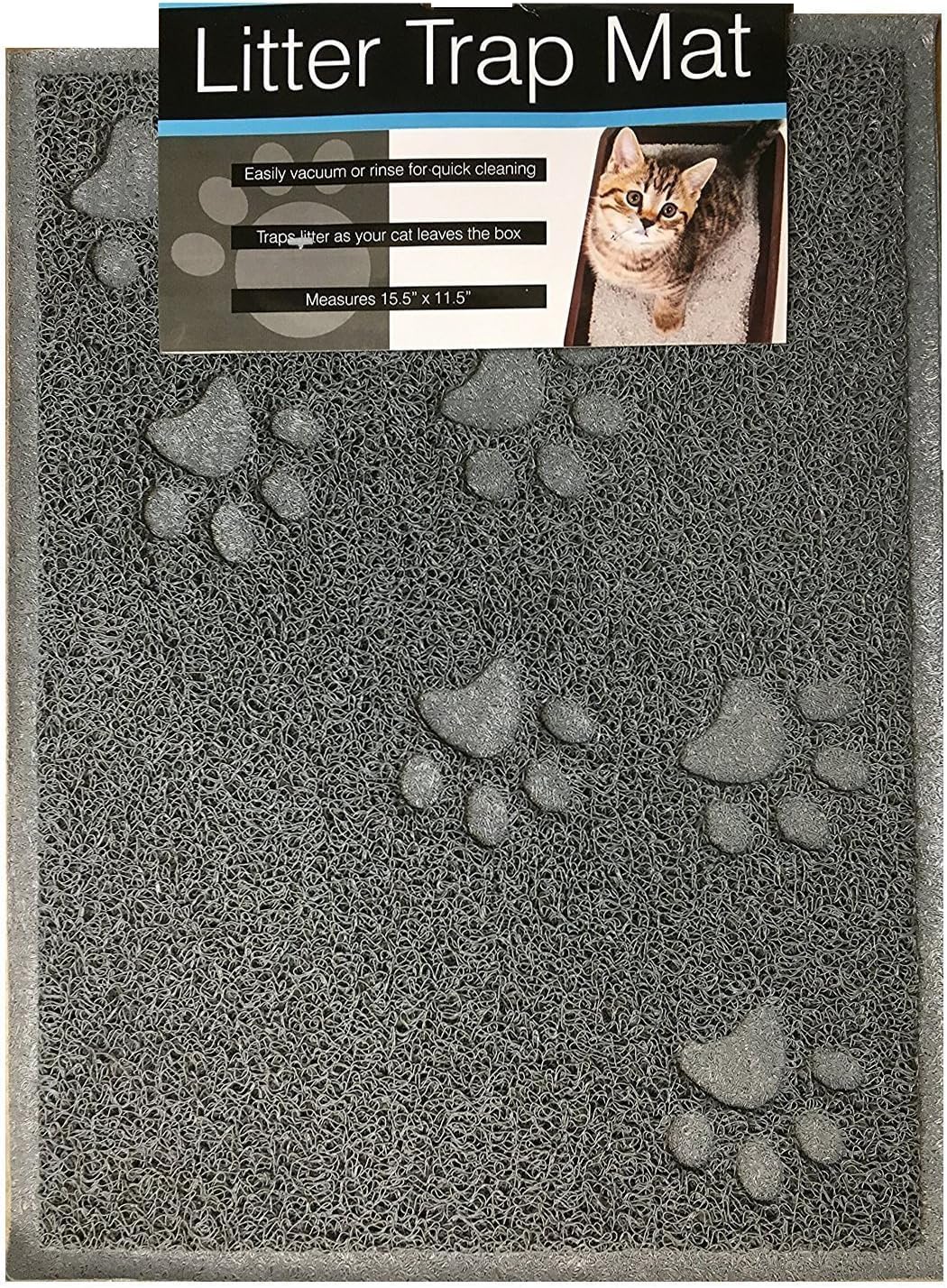 bulk buys Cat Litter Mat. Traps Litter. Soft Non-Slip Surface. Easy to Clean. 11.5 x 15.75 in Gray Mat for Litter Box Area