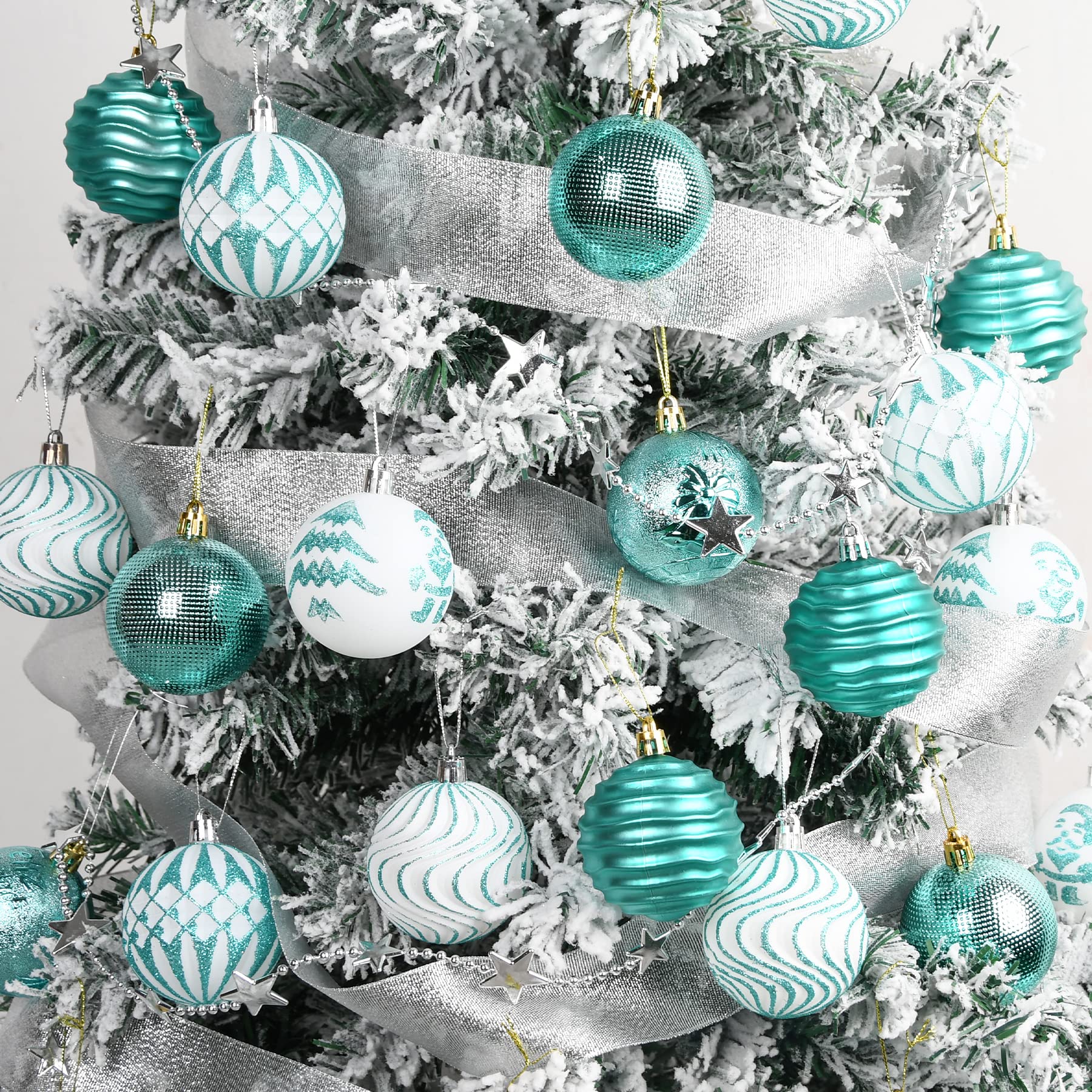 Teal Christmas Tree Ornaments