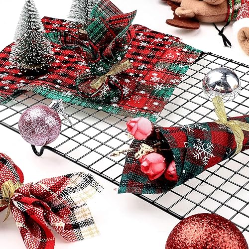 Miniatura 5 de Boao 40 piezas de tela de Navidad de 5 x 5 pulgadas, cuadrados de tela precortada, cuadros de copo de nieve, tiras de acolchado para Navidad,