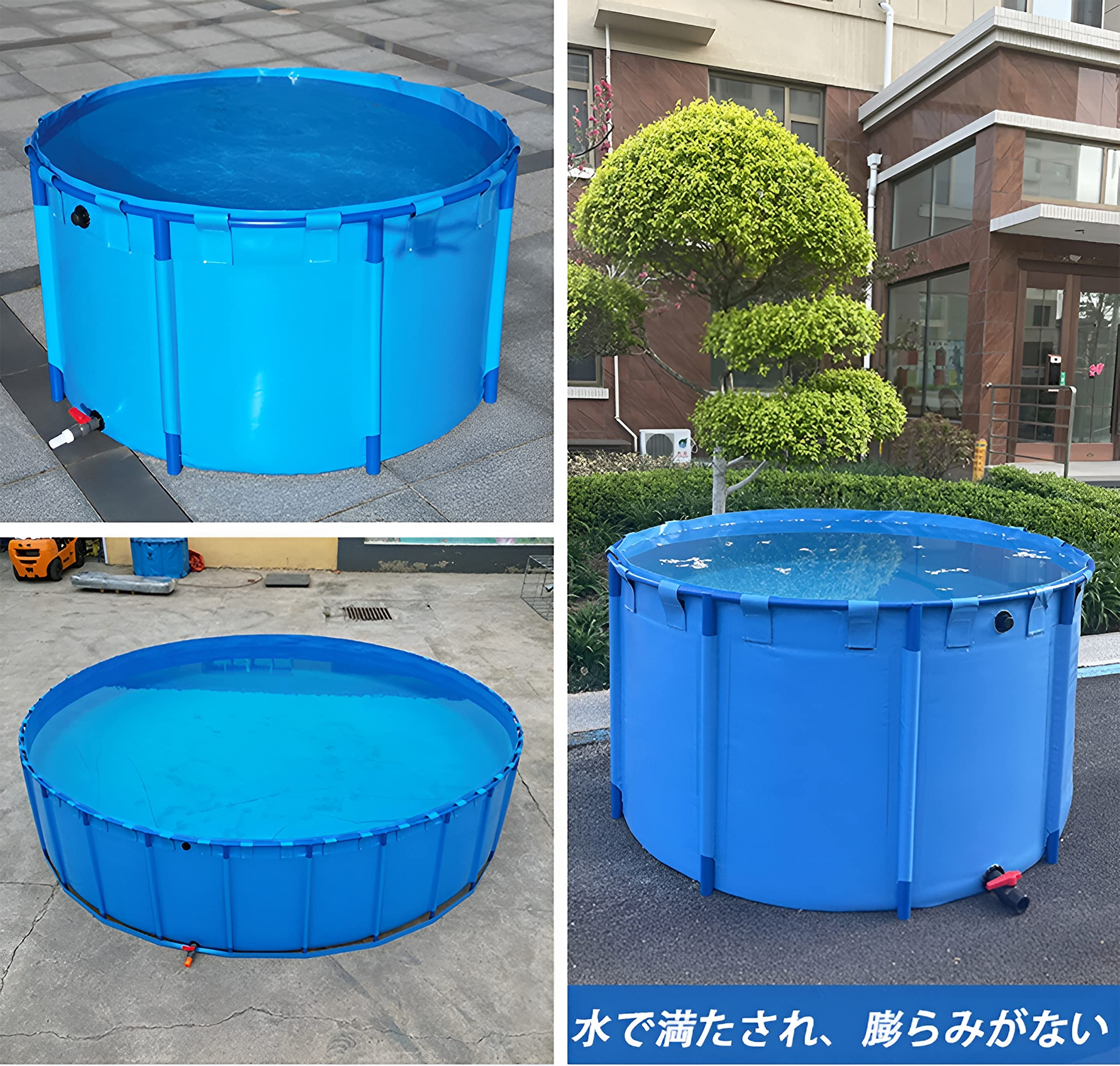 Amazon | 錦鯉水槽 自宅池 ラウンド キャンバスの魚のいる池  