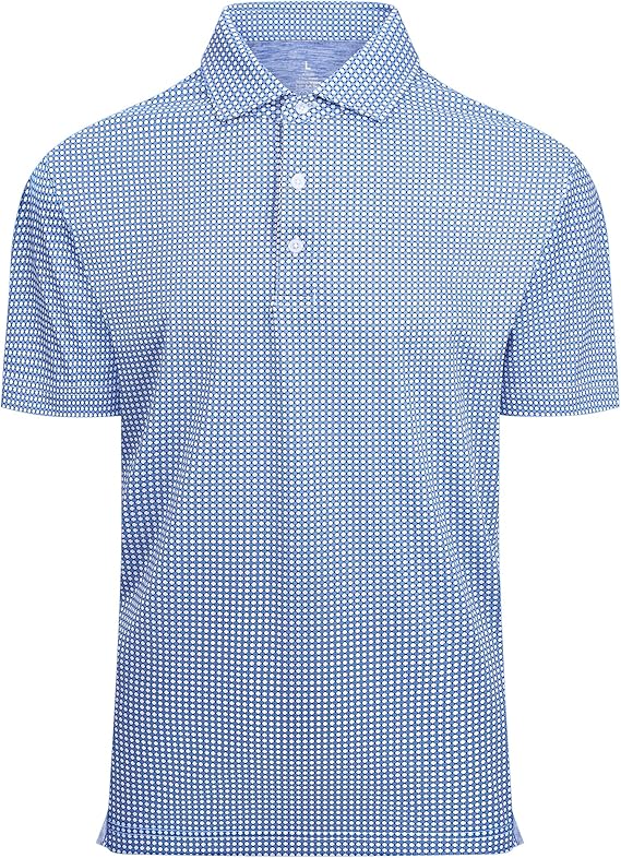 Alex Vando Mens Golf Shirt Moisture Wicking Classic Print Golf Shirts for Men