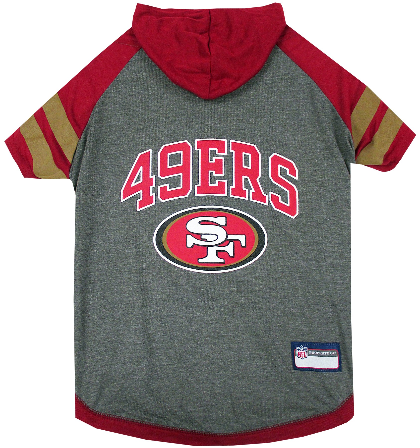 Pets First NFL SAN Francisco 49ERS Hoodie for Dogs & Cats. | NFL Football Licensed Dog Hoody Tee Shirt, X-Small| Sports Hoody T-Shirt for Pets | Licensed Sporty Dog Shirt. (SAN-4044-XS)