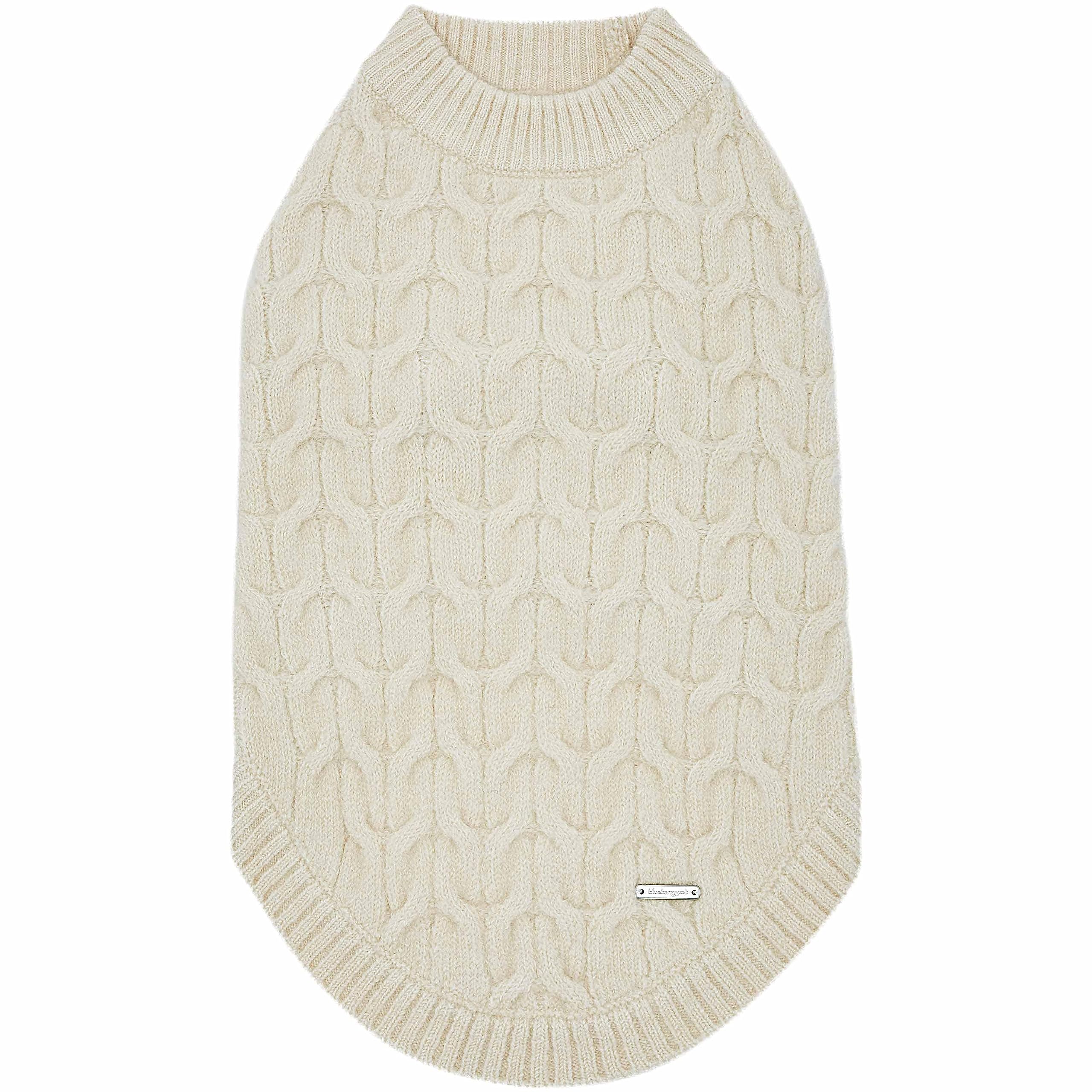 Blueberry Pet Classic Fuzzy Textured Knit Pullover