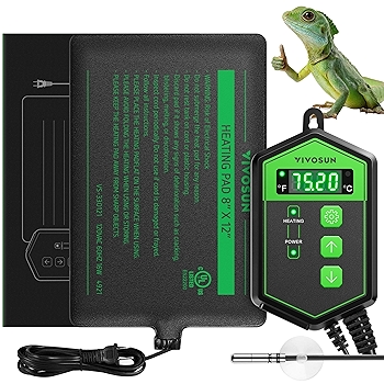 VIVOSUN 爬虫加热垫 带温控适用于龟、蜥蜴、青蛙等爬行动物