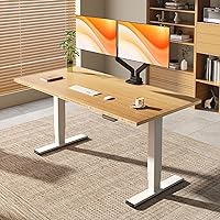 Vista 23 de FLEXISPOT E6 MAX - Escritorio de pie de madera maciza de acacia de 48 x 24 pulgadas, doble motor, capacidad de peso de 330 libras, escritorio