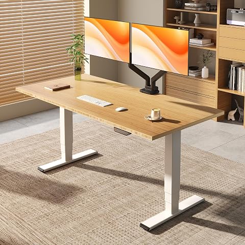 FLEXISPOT E6 MAX Bamboo 60x30 Inch Dual Motor Heavy Duty Standing Desk