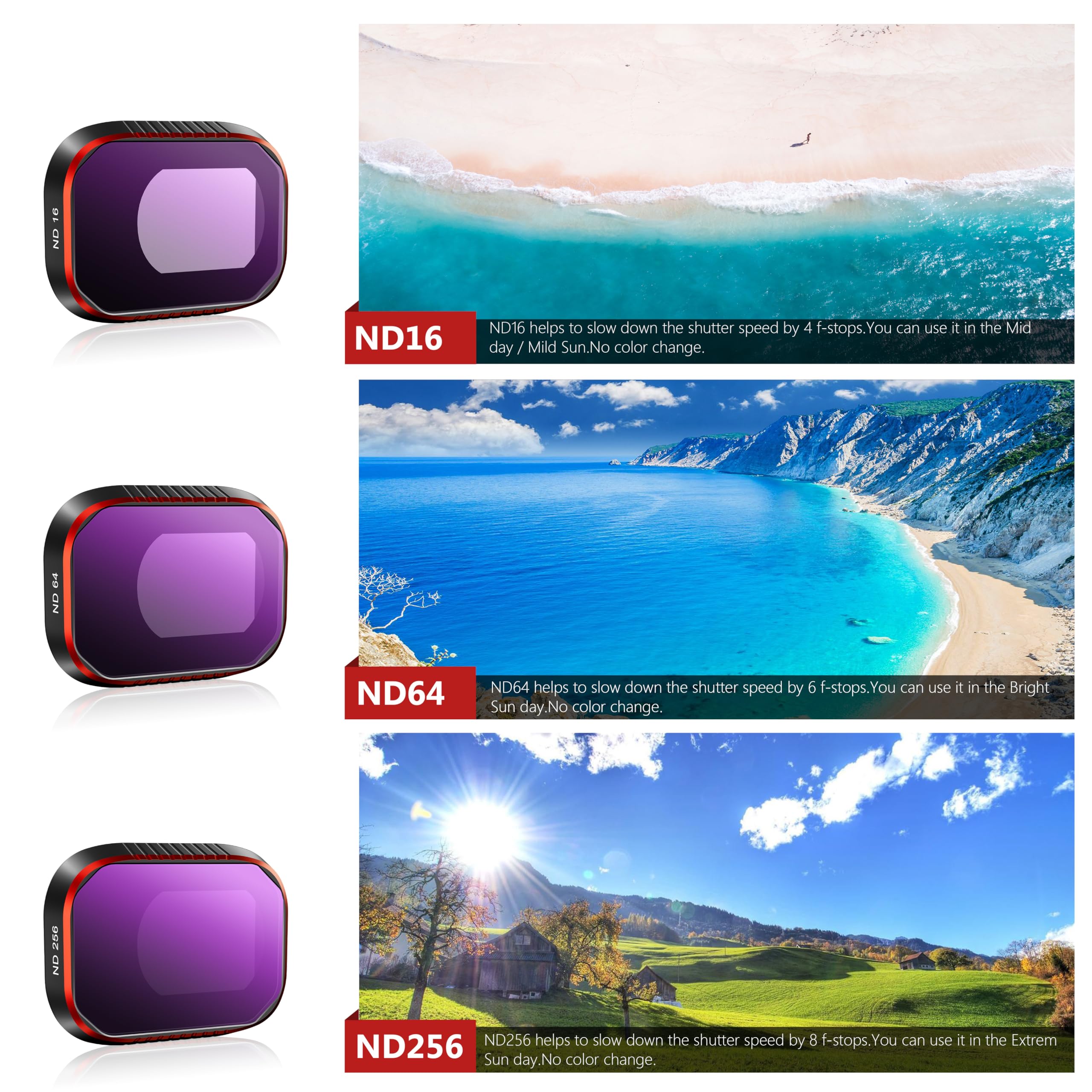 Filtre ND256 Pour DJI Mini 4 Pro - Version Aluminium Rotatif - Protection Objectif Et Réduction De Lumière - 5