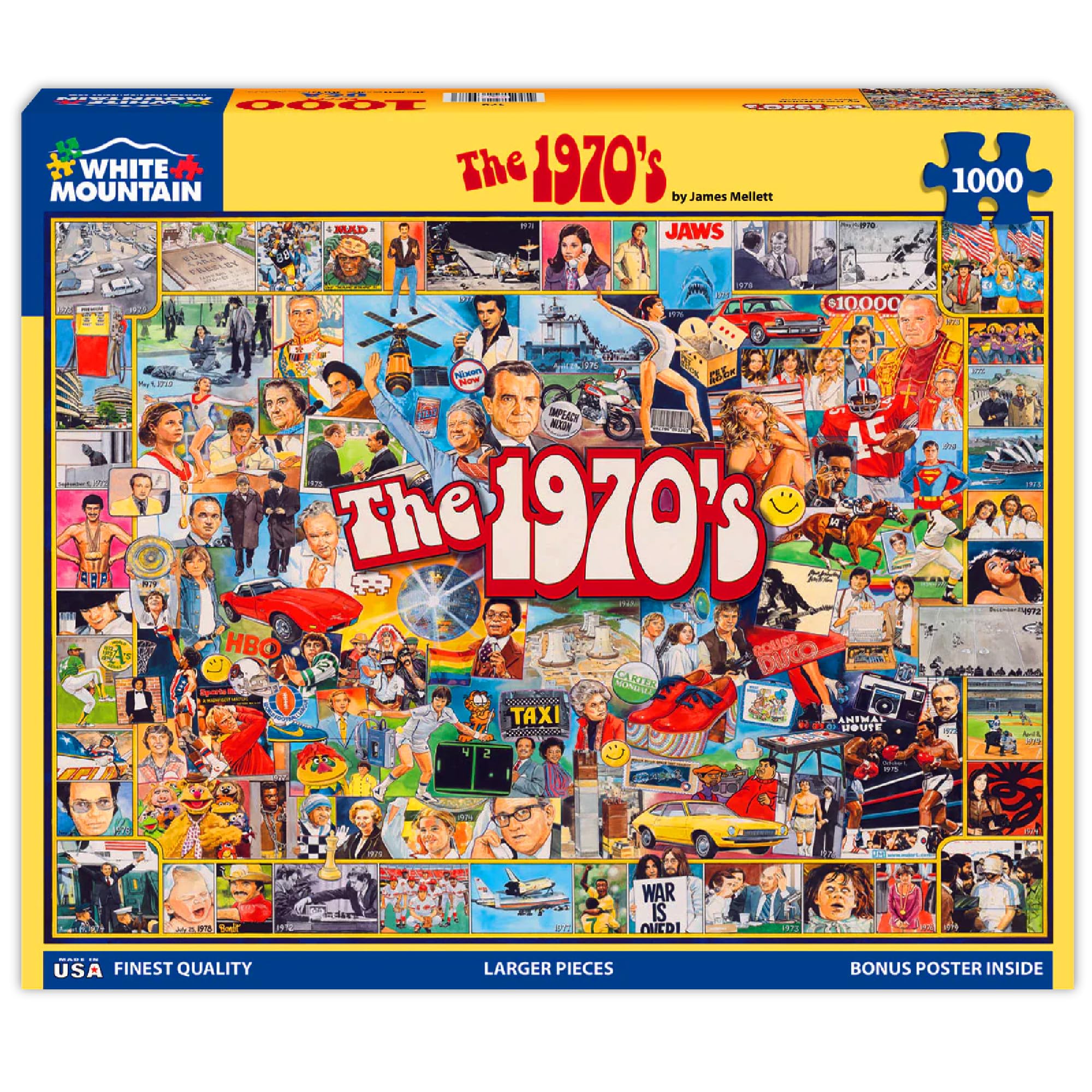 White Mountain Puzzles The Seventies - 70s Themed Jigsaw Puzzle - 1000 Pieces