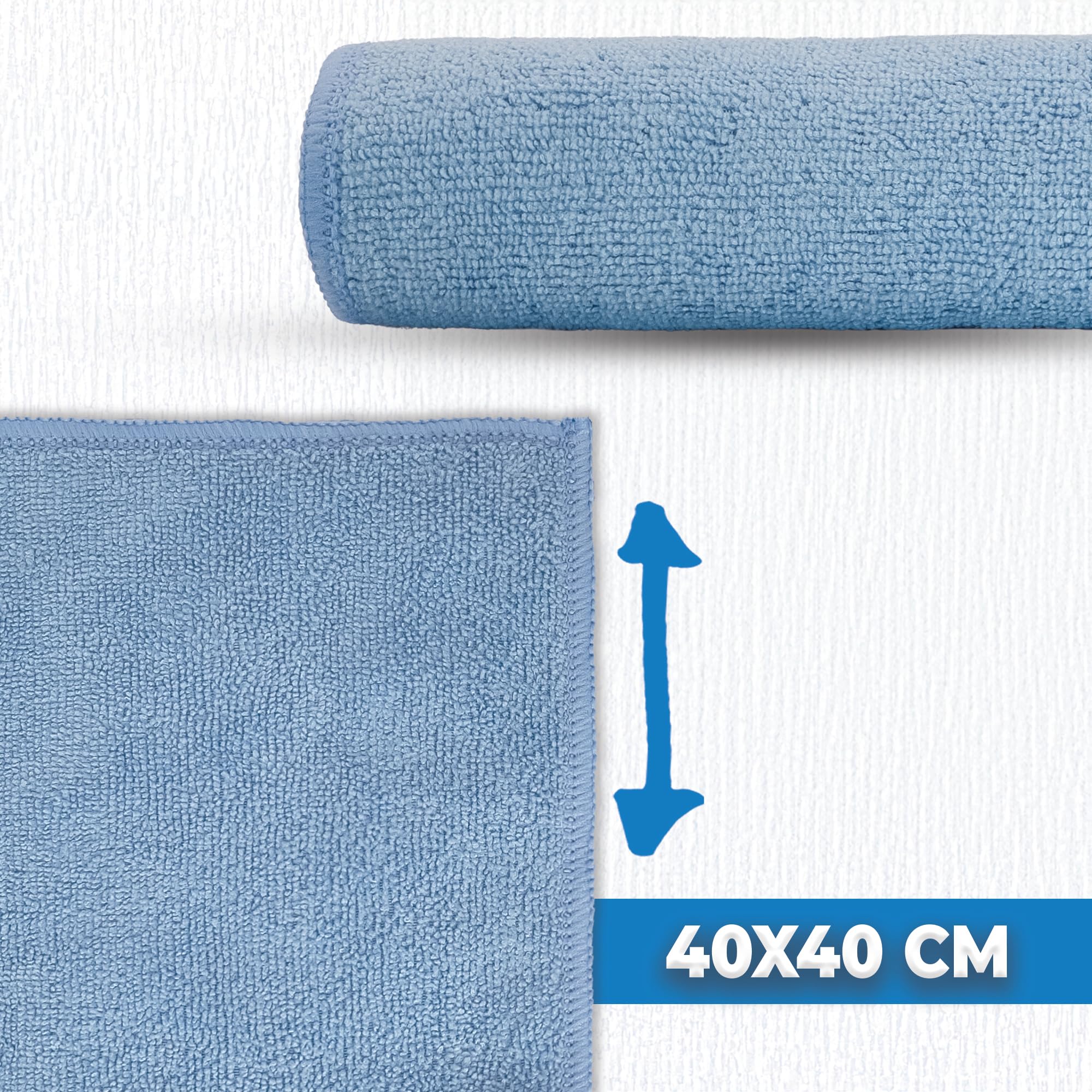 Mikrofasertücher Allzwecktücher 40x40 cm – 10er / 20er / 200er Set – Farben Blau, Rot, Gelb, Grün – Putzlappen, Reinigungstücher & Spüllappen für Küche, Bad & Haushalt