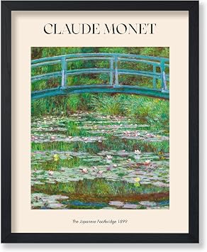 Poster Master Monet Poster - Bridge Over a Pond of Water Lilies Print - Flower Art - Abstract Artwork - Impressionism Artwork - Floral Design - Aesthetic Living Room or Office Decor - 8x10 UNFRAMED